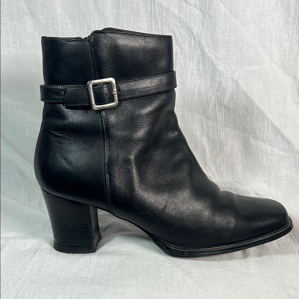 Karen Scott Black Leather Booties - Size 8